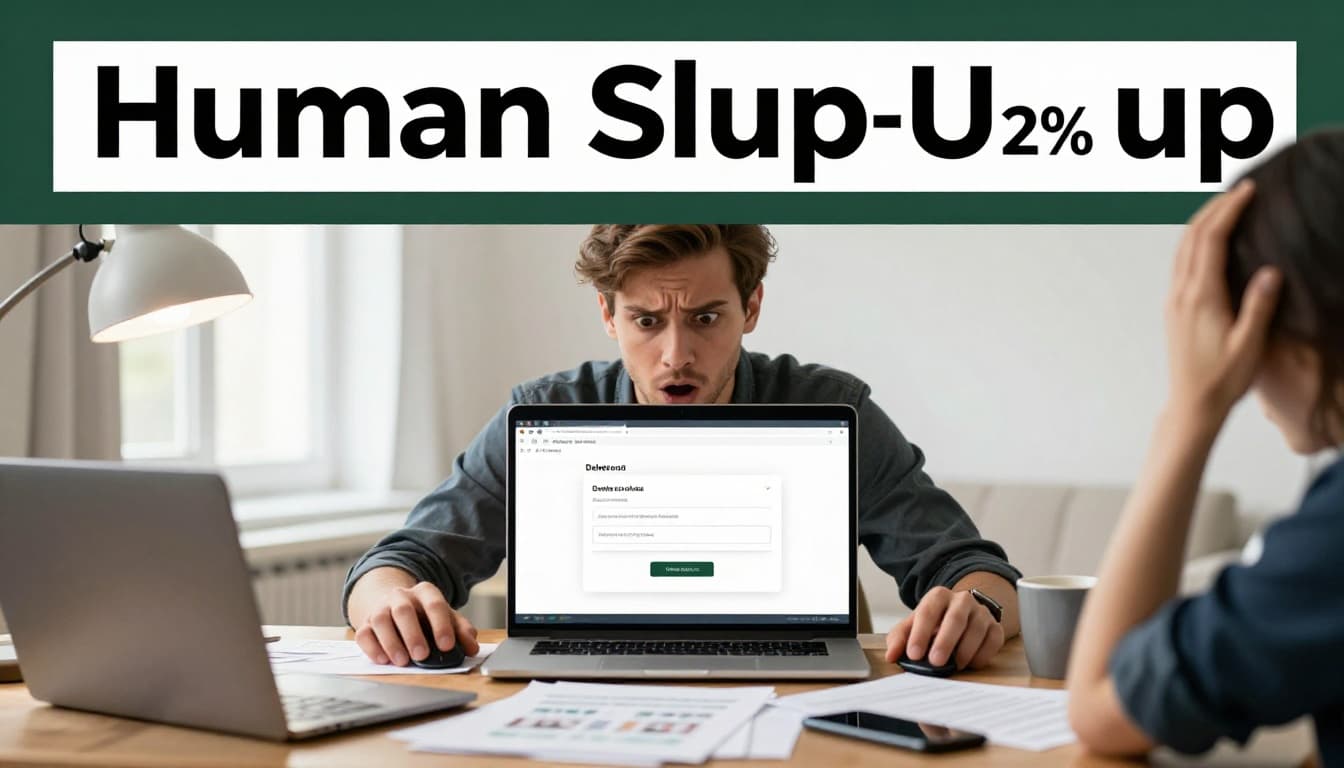 A person looking shocked at a laptop screen showing a delete prompt for important files.