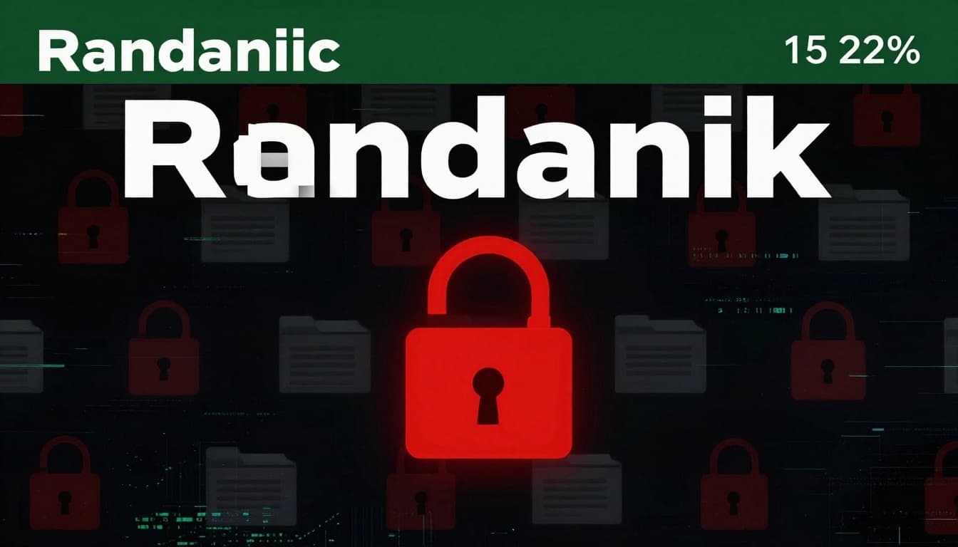 Computer screen showing locked red padlock icons over file folders on an ominous dark background with faint digital glitch effects.